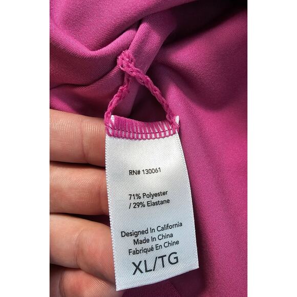 NWT NEW fuchsia pink one shoulder active gym top women's XL crop y2k L space - Picture 6 of 10